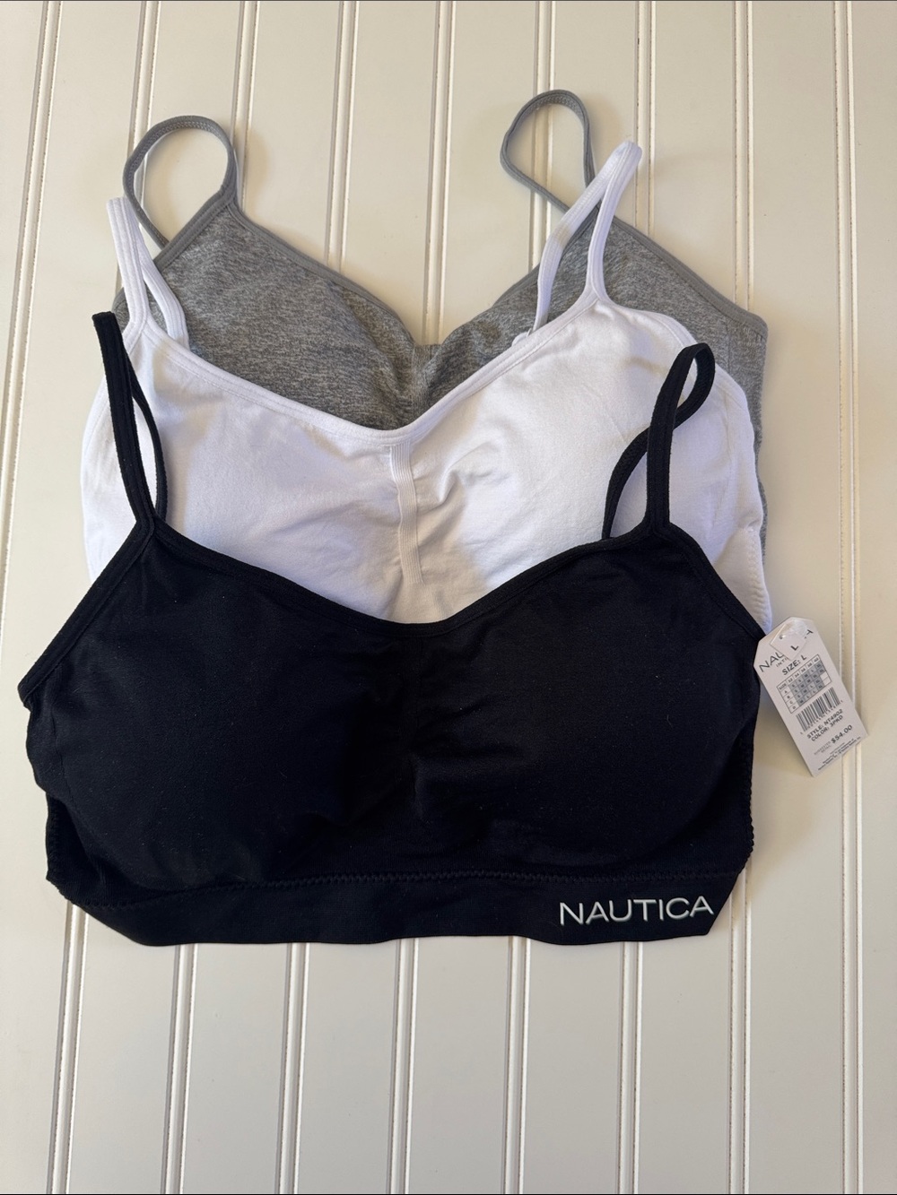 Nautica 3pk Active Athletic Workout Lounge Bras Bralettes‎ Size Large NWT